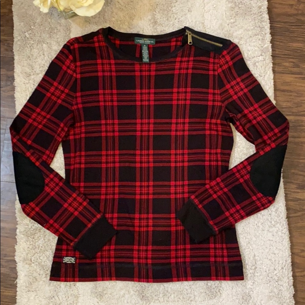 Ralph Lauren Red and Black Plaid Top